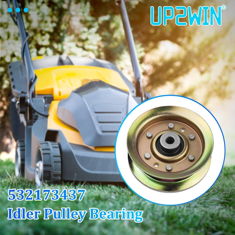 UP2WIN 532173437 Idler Pulley Bearings Compatible with Craftsman Mower LT1000 LT2000 Lawn Mower Tractor with 42" Deck, Replace for 532131494 532 - Image 3